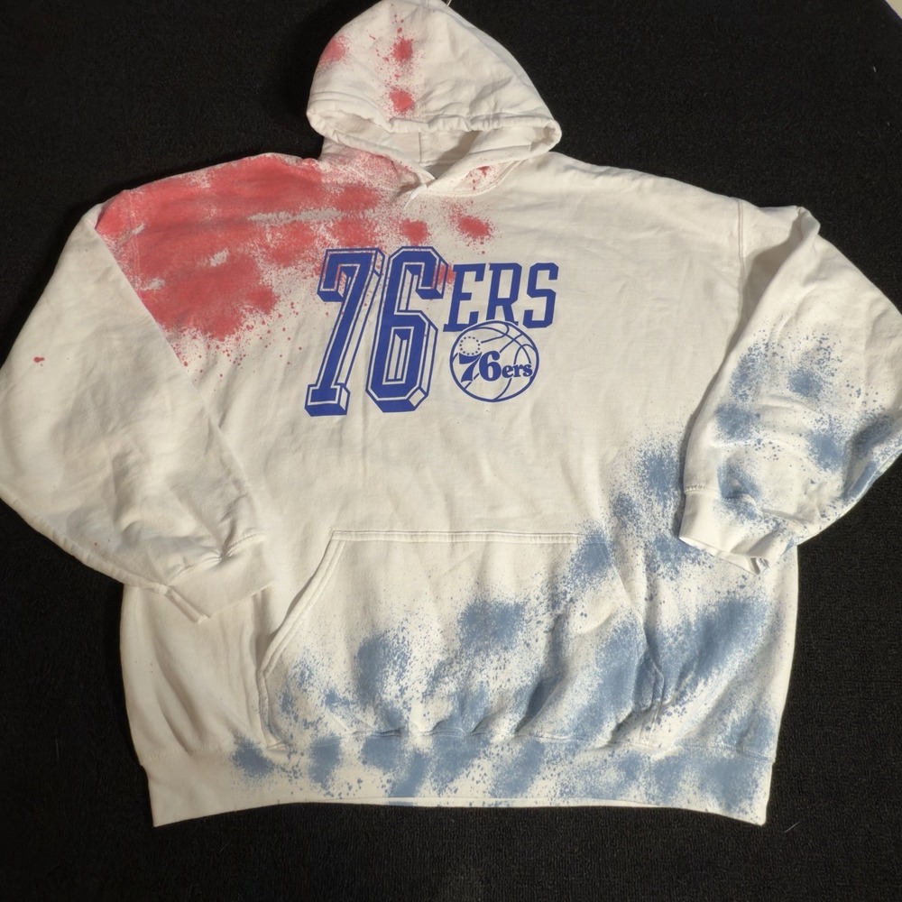 NWOT Junk Food Clothing LA NBA Official‎ 76ers Tie Dye Men's Hoodie Size XXL